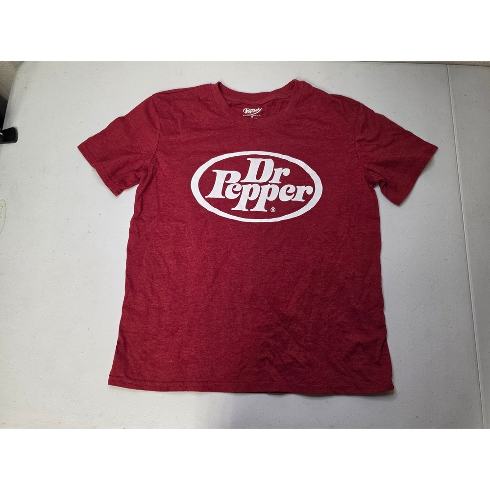 Dr Pepper Graphic Tee Maroon Heather Short Sleeve Crewneck Shirt Size M